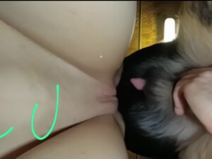 Hottie giving it to the doggie (Upscaled Denoised Sharpened)