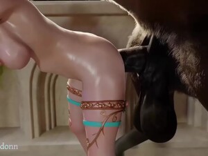 My Wife gets her ass stretched by a Massive Horse Cock and her womb filled with horse semen