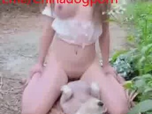 Chinese teen love to take dog play outside