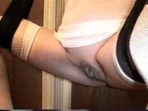 Woman licked by her dog