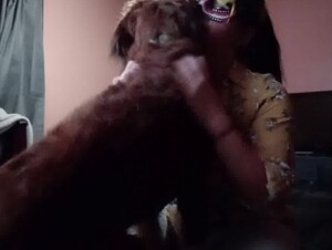 Girl Messes Around w/ Two Dogs