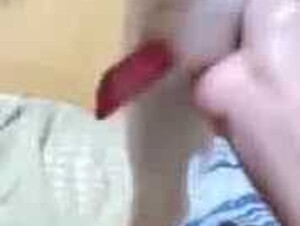 Latina teen giving hand and licked alone in a call with bf