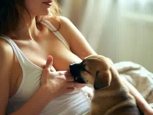 Breastfeeding  puppy