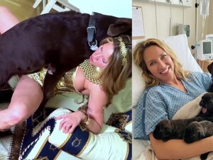 Veronica Silesto finally became pregnant and gave birth to four puppies