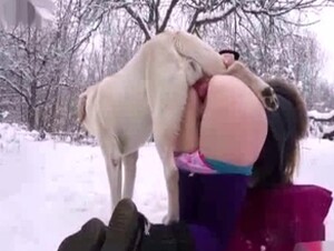 Hairy pussy amateur wants a dog creampie