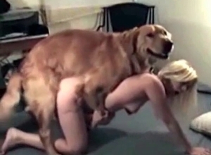 Zoophilic whore and her really trained beast
