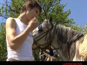 LustMonster Horse sex horse fuck blond woman oldschool