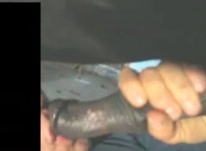 Dude sucking a massive animal cock