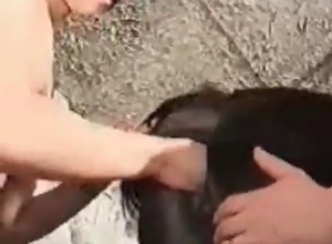 Anal sex with a zoophile and her animal