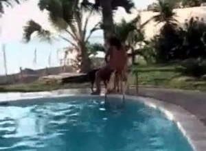 Pool is a good place for zoophilia sex